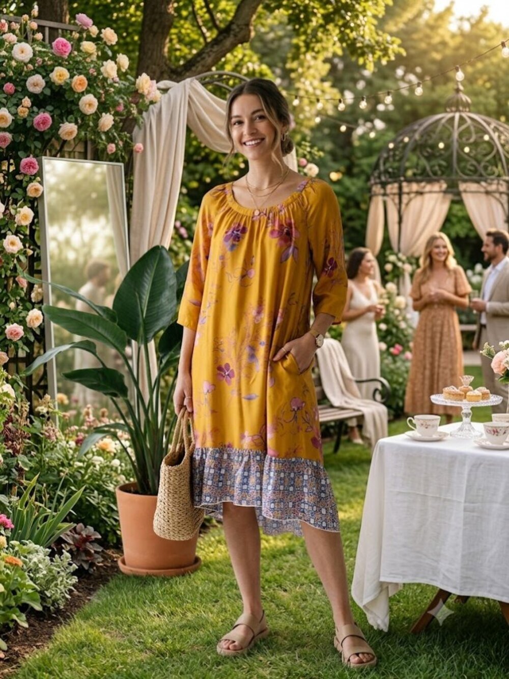 💕ANTHROPOLOGIE VANESSA VIRGINIA💕 Rainforest 100% Silk Dress Floral Print Small
